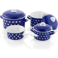 GSW Topf-Set , blau (blau, weiß), Töpfe, Topf-Set, inkl. Literskala, Induktion