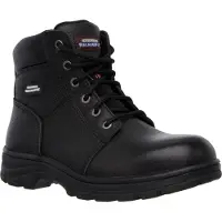 SKECHERS Herren Workshire Kampfstiefel, Black Embossed Leather, 41 EU