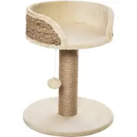 PawHut Kratzbaum Katzenbaum 49 cm mit Spielball für Kleine Katzen Kaffee