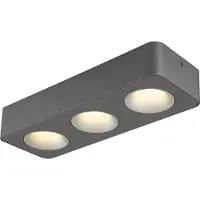Globo Lighting LED Strahler Aluminium grau dunkel, Kunststoff grau, Kunststoff klar, LxBxH: 332x117x55mm, inkl. LED 14W 230V, 1600lm Source, 780lm Output, 3000K