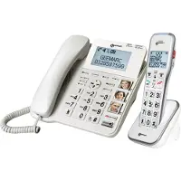 Geemarc Telecom AMPLIDECT COMBI 595 Combo 50 dB Seniorentelefon schnurgebunden (+Anrufbeantworter) und 1 Zusatz-Dect-Telefone - Deutsche Version
