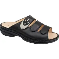 Finn Comfort Kos Damen Pantolette schwarz Glattleder - Größe: 44