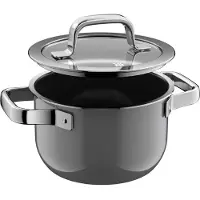 WMF Fusiontec Mineral Pro Kochtopf mit Deckel, 16 cm, Platinum 05.1877.5290, 2 l, Rund, Platin, Edelstahl, Fusiontec, Edelstahl