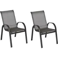 Merxx Gartensessel "Amalfi", grau, B:56cm H:97cm T:76cm, Sessel, Gartensessel, 2er Set