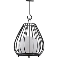 LINDBY LED-Solarleuchte Kelda, schwarz, Metall, 38cm, dim.