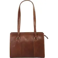 Piké Shopper PIKÉ, Damen, Gr. B/H/T: 35cm x 27cm x 11cm onesize, braun, Leder, unifarben, Taschen Shopper, echt Leder, Made in Italy