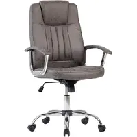 Duo Collection Chefsessel "Bill", grau (grau, chrom, anthrazit), B:60cm H:106cm T:60cm, 100% Polyester, Stühle, Chefsessel, Vintage Look, bis 100kg