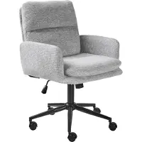 Beliani Bürostuhl Hellgrau Stoff Höhenverstellbar Drehbar Bremsbare Rollen mit Armlehnen Wippfunktion Modern Drehstuhl Büro Arbeitszimmer Homeoffice