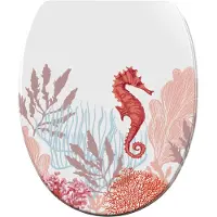 Sanilo WC-Sitz mit Absenkautomatik und Schnellverschluss Sea Horse, Toilettendeckel direkt vom Hersteller, Klodeckel, Klobrille, WC Deckel, WC Brille