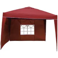 Linder Exclusiv GmbH LEX Alu-Pavillon mit 2 Seitenteilen, Burgundrot