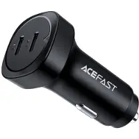 Acefast Autoladegerät 2x USB-C, 72 W, PPS, PD, QC3.0, AFC, FCP - Schwarz