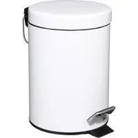 5 Five Treteimer - weis - Metall - 3 L - 25 cm - Abfalleimer