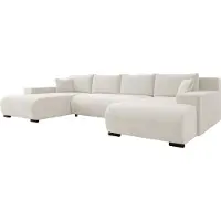 Mirjan 24 Ecksofa Nojan, Wohnzimmer Eckcouch mit Bettkasten und Schlaffunktion, U-Form (Farbe: Flow 06)