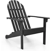 Costway Adirondack Stuhl Holz, Adirondack Chair aus Akazienholz, Gartensessel mit geneigtem Sitz & hoher Rückenlehne, Gartenstuhl bis 180kg, Schwarz