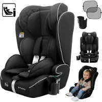 Tulano Zooma 25 | Autokindersitz von 15 Monaten bis 12 Jahren (76-150 cm) | Schwarz