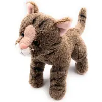 Onwomania Plüschtier Stofftier Kuscheltier Katze Waldkatze Wildkatze Länge 25 cm Braun