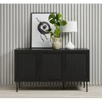 Unique Furniture Sideboard "PENSACOLA" aus Eiche-Nachbildung in schwarz. Abmessungen (B/H/T) 140x80x40 cm