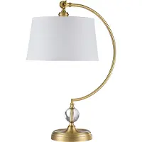 QUOIZEL Textil-Tischlampe Jenkins messing gebürstet/creme