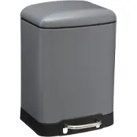 5five Simply Smart 5Five Mulleimer/Treteimer - dunkelgrau - Metall - 6 Liter - 23 x 32 cm