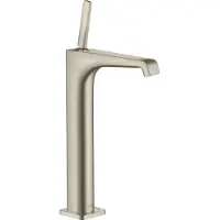 Hansgrohe AXOR Citterio E Einhebel Waschtischmischer 250 ohne Zugstange für Waschschüsseln, 36104820, Farbe: Brushed Nickel