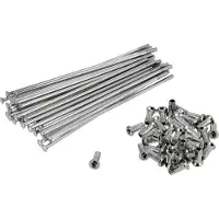 AKF Fahrzeugteile GmbH Set: Speichen mit Nippel, Chrom, 148mm, M4 (18Zoll / Trommelbremse) - für MZ ES125, ES150, TS125, TS150, ETZ125, ETZ150, ETZ250