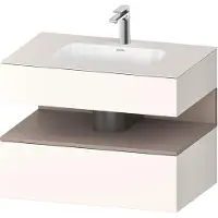 Duravit Collection One Einbauwaschtisch mit Konsolenwaschtischunterbau, 800x550x600mm, Nische Basalt Matt, QA4785043840010, Farbe: Weiß Supermatt/mit Nischenbeleuchtung