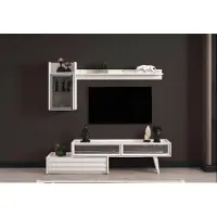 AEA Weiße Holz Wohnwand Designer Wandschrank Luxus Regal Edler TV-Schrank