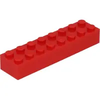 LEGO 2x8 Stein 3007 - 10 Stück Rot