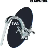 KLARWERK EVA | Vintage Wasserhahn Bad Chrom glänzend Badarmatur | Retro Edelstahl Armatur für Waschbecken | Hotel Gastro Mischbatterie 2 Anschlüsse