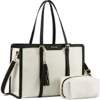Sonstiges 15.6 Zoll Laptop Handtasche Damen Canvas Schultertasche mit Kosmetiktasche
