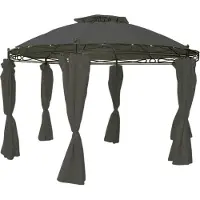 Linder Exclusiv GmbH Pavillon Rund Wasserdicht Ø 350 cm, Steingrau