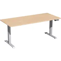Geramöbel Tisch Elevate Plus 1800x800x630-1280mm silber/buche