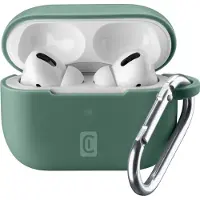 Cellularline Bounce - AirPods Pro Schutzhülle für AirPods aus Soft-Touch-Silikon mit Haken, Hülle, Grün, Apple, AirPods 3 Gen, Silikon, 16 mm