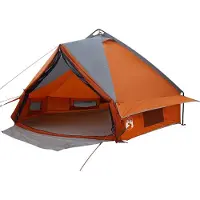 vidaXL Teepee Zelt für 6 Personen 6 Personen Grau und Orange