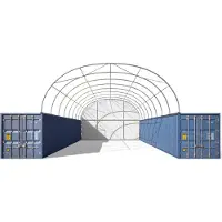TOOLPORT Rückwand für Container Überdachung 6m Breite PRIMEtex 2300 PVC Plane, weiß