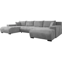 Mirjan 24 Ecksofa Nojan, Wohnzimmer Eckcouch mit Bettkasten und Schlaffunktion, U-Form (Farbe: Wave 15)