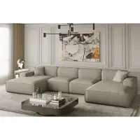 Fun-Möbel Wohnlandschaft U-Form CELES in Stoff Opera Velvet Beige