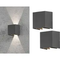 Konstsmide 2er Set LED Außenleuchte Anthrazit Up & Down Fassadenbeleuchtung Hauswand Garten