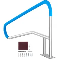 Vevor Pool-Handlauf, 1395 x 810 x 100 mm Pooleinstieg Edelstahl mit Grundplatte für Innen-/Außenpools, Einstieghilfe für Decks, rostfreier Haltegriff mit Griffabdeckung und Zubehör für Spas