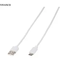 Vivanco ViVanco39452, 1 m, USB A, USB C, Weiß, Männlich, Männlich