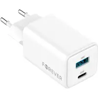 Forever TC-08-45AC GaN PD QC Ladegerät 1x USB-C 1x USB 45W weiß