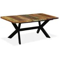 Syfax Esstisch Altholz Massiv und Stahlgestell 180 cm