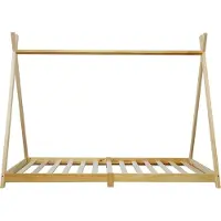 Generic Rebecca Mobili Kinderbett, für Matratze 90x200 aus braunem Holz