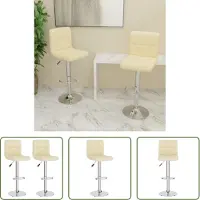 The Living Store Barhocker 2 Stk. Creme Stoff