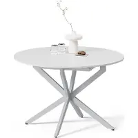Livinity Esstisch Firenze, 120 x 120 cm ausziehbar, Weiß/Grau/Grau
