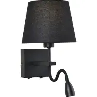 ITALUX WL-1122-2-BL-BM-RO-BL LED-Wandleuchte Norte 1x60W+3W/350lm E27+LED 3000K matt schwarz