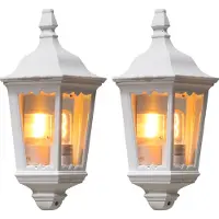 Konstsmide 2er-Set Aussenwandleuchten Halbschale Wandleuchte Gartenleuchte weiss