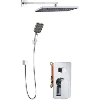 Kielle Vega - Duschset mit Unterputzarmatur, für 2 Verbraucher, mit Zubehör und Einbaukörper, verchromt 20618SP30