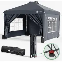 Markenlos Gartenpavillon 3x3 m - Faltbar, Wasserdicht, UV-Schutz, Höhenverstellbar, Einfache Montage, Mit Tragetasche