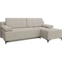 Mirjan 24 Ecksofa Fabio, Stilvoll Polsterecke mit Bettkasten und Schlaffunktion, Eckcouch (Farbe: Ikar 01, Seite: Rechts)